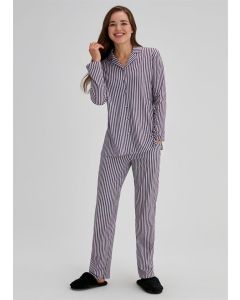 WOMEN'S COTTON SHIRT LONG SLEEVE PAJAMA SET