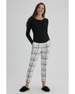 cream plaid women's sweatpants