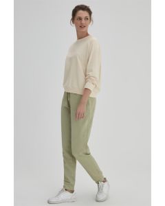 green brush female banded leg sweatpants