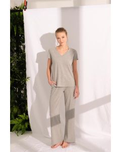 Everfresh women's v-neck gray melange single parent