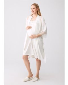 ECRU POLIVISCON FABRIC LOHUSA DRESSING GOWN