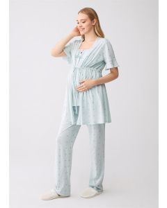 MINT GREEN WOMEN'S MODAL TRIPLE PAJAMAS SET