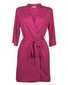 fuchsia cotton - modal women's dressing gown