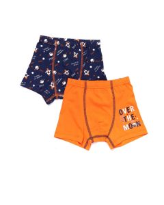 orange navy cotton space 2s Empirme boy boxer