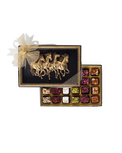 Cafer Erol Framed BoxGold Horses Handmade Special Turkish Delight