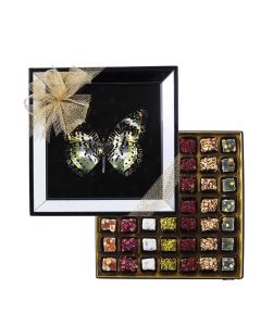 Cafer Erol Butterfly Mirrored Framed Box Handmade Special Turkish Delight