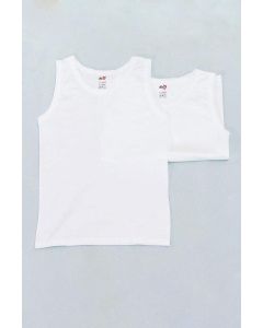 WHITE 2-PIECE COTTON MEN KIDS UNDERSHIRT