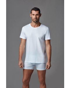 WHITE 2-PIECE ZERO COLLAR MEN T-SHIRT