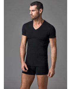 men's cotton v-neck undershirt black