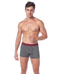 Create compact black male patterned boxer