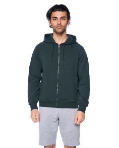 GREEN ZIPPER HOODED MEN'S SWEATSHIRT