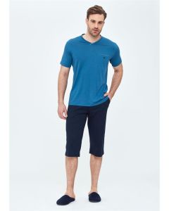 MODAL V-NECK MALE CAPRI SET