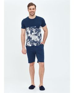 NAVY BLUE ZERO COLLAR POCKET MEN'S SHORTS