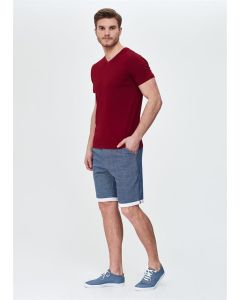 BURGUNDY DGE 11454 MOD.V COLLAR T-SHIRT