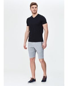 GRAY MELANGE 2 THREAD ZIPPERED MEN'S SHORTS