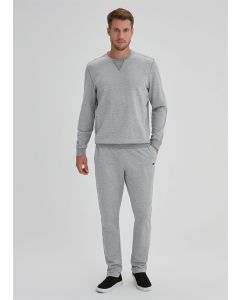 melange gray sweatshirt men honeycomb