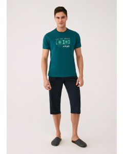 oil play that side printed modal men capri team