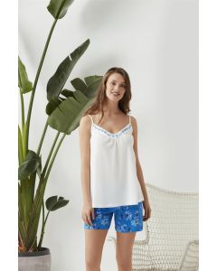 MODAL WOMEN'S SHORTS SET WITH ECRU HANGING