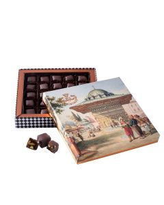 Cafer Erol Chocolate Covered Turkish Delight with Pistachio in aGift Box - Ottoman Square