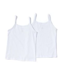 WHITE 2-PIECE HANGING COMBED GIRL UNDERSHIRT