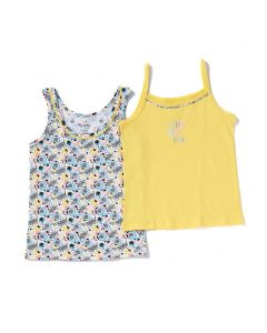 YELLOW COTTON GIRL 2 PIECE UNDERSHIRT