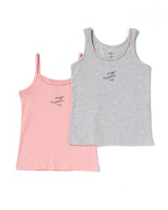 SALMON-GRAY COTTON MAGIC GIRL 2-PIECE UNDERSHIRT