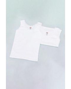 WHITE 2 PCS COMBED GIRLS UNDERSHIRT