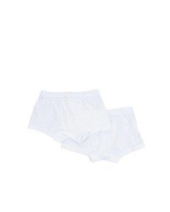 WHITE 2-PED COMBED MEN'S SLIP-BOXER