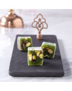 Cafer Erol Turkish Delight with Kiwi Flavor and Pistachio Wick 1Kg