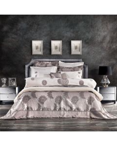 Lace Comforter Cover Set 11 Pieces Stone