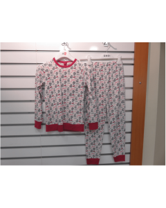 ECRU O-COLLAR LONG SLEEVE PAJAMAS SET