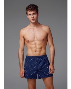 men's boxer navy poplin