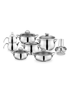 Schafer Alia Steel Dowry Set - Silver