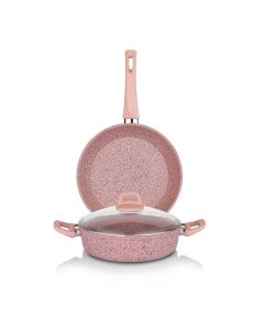 Schafer Essen Pink Fireproof Nonstick Cookware Set 