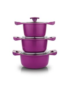 Schafer Grau Fireproof Nonstick Casting Cookware Set Purple