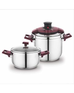 Schafer Tempo Claret Red Pressure Cooker Set 4 + 6,5 Liter 