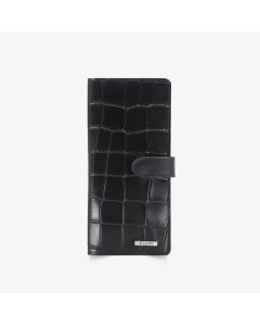 Derideposu Black Croco Leather Portfolio Parma Printed Wallet / 3032