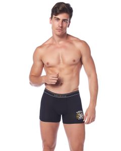 BLACK COMPACT BOXER PRINTED