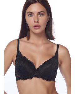 BLACK TAKE IT EASY EARED EMPTY CUP SINGLE BRA