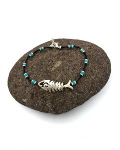 Silver Bracelet-Fish and Turquoise