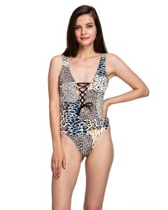 black leopard-print swimsuit string