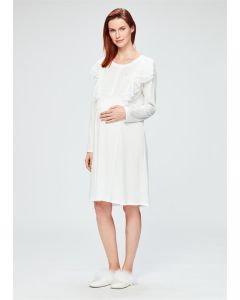 ثياب النوم أبيض لؤلؤي للنفساء من شيفون