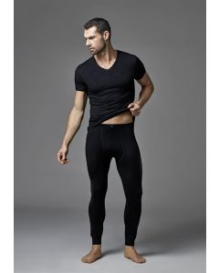 فقط السوداء الخامس الرقبة قصيرة الأكمام أعلى الملابس الداخلية الحرارية الذكور