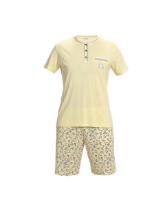 male yellow crane that eggplant is patterned cotton short-sleeved pajama sets 3x