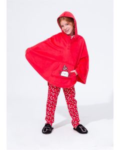 red hoodies girl dressing gown