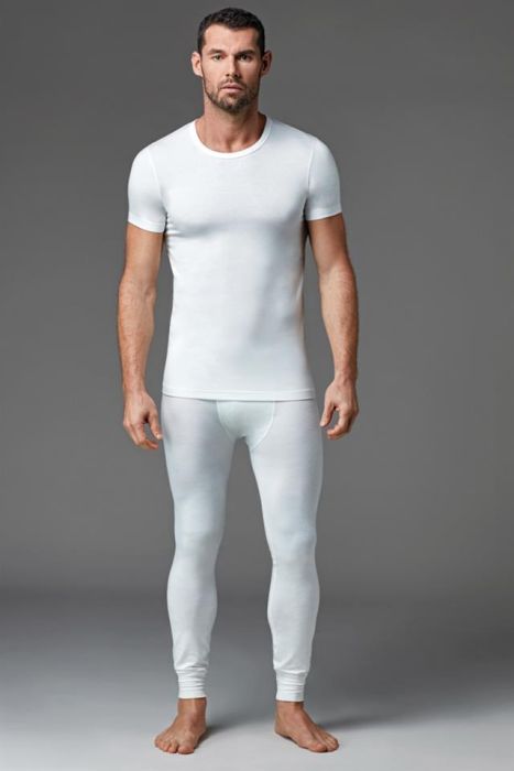 display zero collar short sleeve men's thermal underwear top single