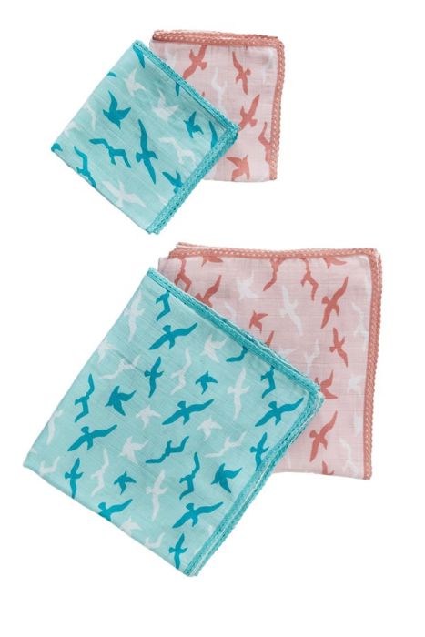 Crane Muslin Baby Cloth Set