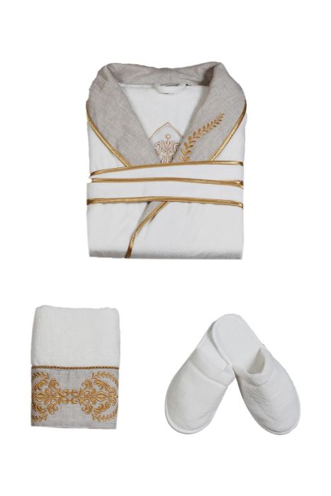 Women's Singles Bathrobe Set Hanzade - Beige - L