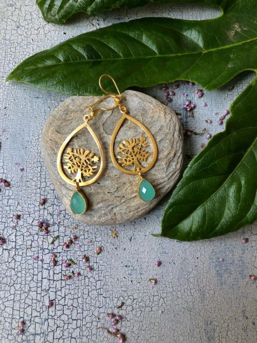 PITANE AQUA CALSEDON BRASS EARRINGS