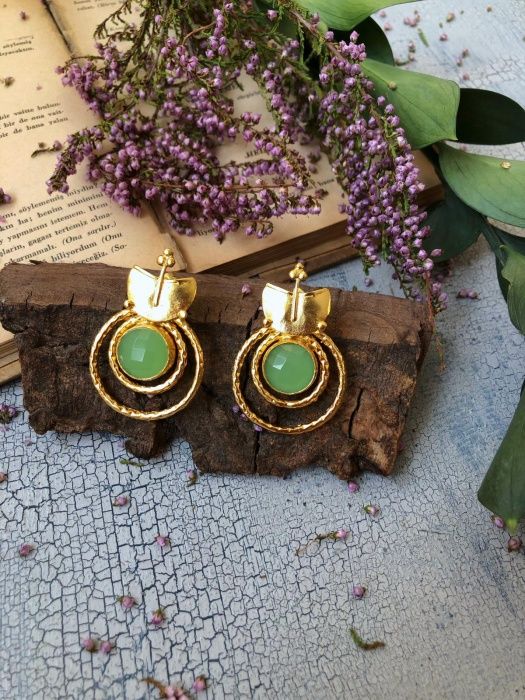 PITANE EARRINGS AQUA CALSEDON STONE